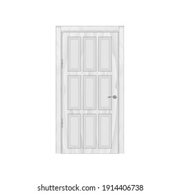 3d white door on white background