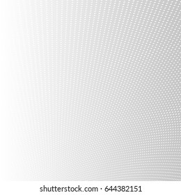 3D White Dots Mesh on Grey Background | Vector Illustration