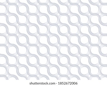 Olas abstractas de arte de papel 3D White elegante. Fondo de la talla de papel. Plantilla moderna de diseño de origami. Patrón de círculo gris 3D. Formas geométricas. Estilo de lujo. Banner moderno mínimo. Ilustración vectorial.