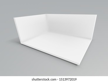 3D White Empty Promotional Presentation Event Show Room. EPS10 Vector