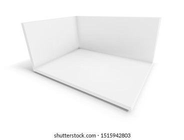 3D White Empty Promotional Presentation Event Show Room. EPS10 Vector