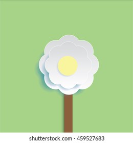 3d white flowers Vector illustration