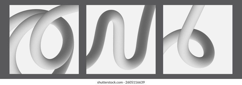 3d white fluid gradient background set for social media design