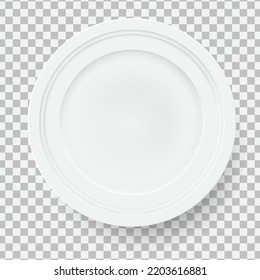 3d white food plate vector illustration