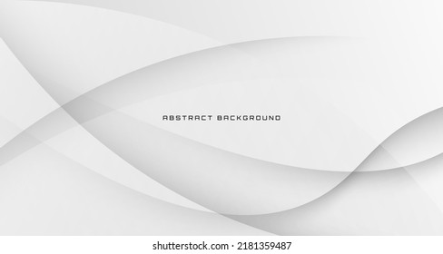 3D white geometric abstract background overlap layer on bright space with waves effect decoration. Graphic design element future style concept for banner, flyer, card, brochure cover, or landing page
