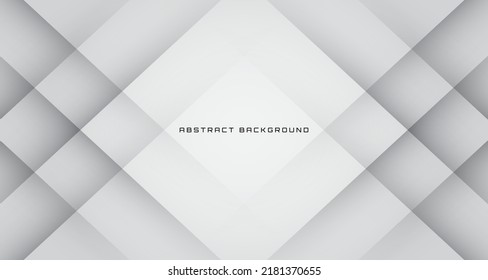 3D white geometric abstract background overlap layer on bright space with rhombus effect decoration. Graphic design element future style concept for banner, flyer, card, brochure cover or landing page