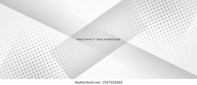 3D white geometric abstract background overlap layer on bright space with cutout effect decoration. Modern graphic design element polygon style concept for banner, flyer, card, cover, or brochure