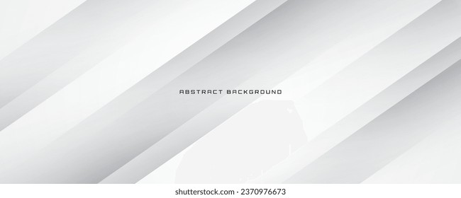 3D white geometric abstract background overlap layer on bright space with cutout shape decoration. Modern graphic design element polygon style concept for banner, flyer, card, cover, or brochure