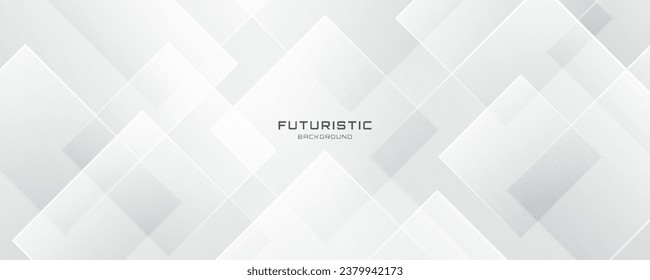 3D white geometric abstract background overlap layer on bright space with rhombus shape decoration. Modern graphic design element polygon style concept for banner, flyer, card, cover, or brochure