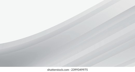 3D white geometric abstract background overlap layer on bright space with waves decoration. Minimalist modern graphic design element cutout style concept for banner, flyer, card