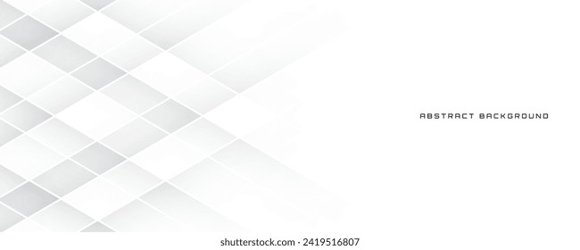 3D white geometric abstract background overlap layer on bright space with polygon lines shape decoration. Modern graphic design element cutout style concept for banner, flyer, card, cover, or brochure