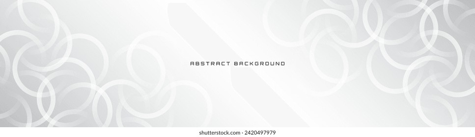 3D white geometric abstract background overlap layer on bright space with lines shapes decoration. Modern graphic design element circles style concept for banner, flyer, card, cover, or brochure