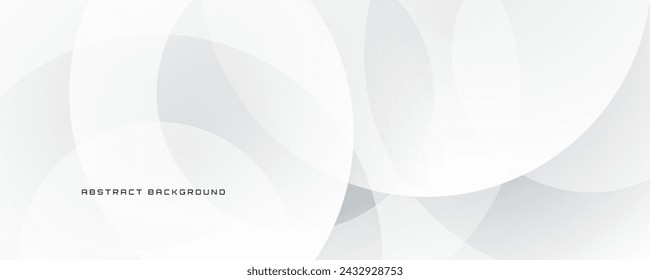 3D white geometric abstract background overlap layer on bright space with circles shape decoration. Modern graphic design element cutout style concept for banner, flyer, card, cover, or brochure