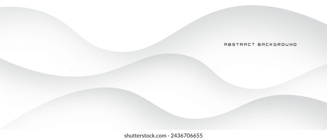 Fondo abstracto geométrico blanco 3D superpone la capa en el espacio brillante con la decoración de las ondas. Concepto minimalista de estilo de recorte de elemento de diseño gráfico moderno para banner, flyer, tarjeta o cubierta de folleto