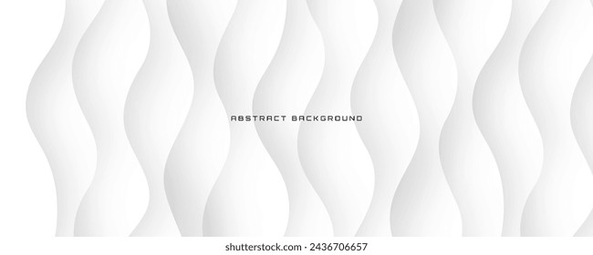 Fondo abstracto geométrico blanco 3D superpone la capa en el espacio brillante con la decoración de las ondas. Concepto minimalista de estilo de recorte de elemento de diseño gráfico moderno para banner, flyer, tarjeta o cubierta de folleto