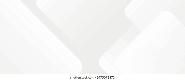 3D white geometric abstract background overlap layer on bright space with rounded rhomb effect decoration