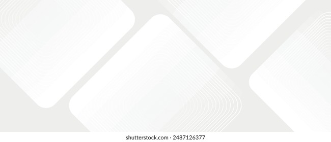 3D white geometric abstract background overlap layer on bright space with rounded rhomb effect decoration