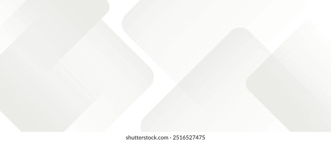 3D white geometric abstract background overlap layer on bright space with rounded rhomb effect decoration