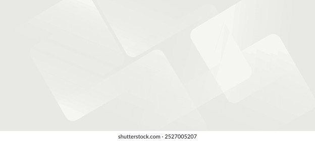 3D white geometric abstract background overlap layer on bright space with rounded rhomb effect decoration