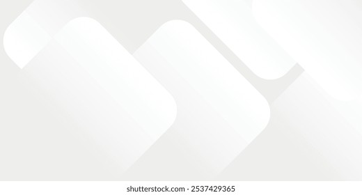 3D white geometric abstract background overlap layer on bright space with rounded rhomb effect decoration. modern background