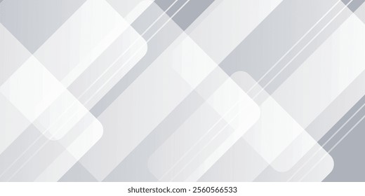 3D white geometric abstract background overlap layer on bright space with rounded rhomb effect decoration