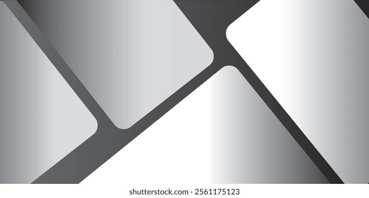 3D white geometric abstract background overlap layer on bright space with rounded rhomb effect decoration