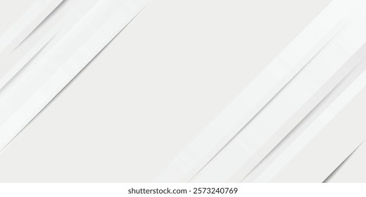 3D white geometric abstract background overlap layer on bright space with rounded rhomb effect