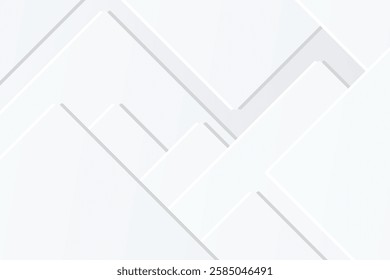 3D white geometric abstract background overlap layer on bright space with rounded rhomb effect decoration. e Modern template for banner, presentation, flyer, poster, brochure, magazine. 