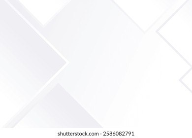 3D white geometric abstract background overlap layer on bright space with rhomb effect decoration