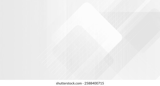 3D white geometric abstract background overlap layer on bright space with rounded triangles effect
