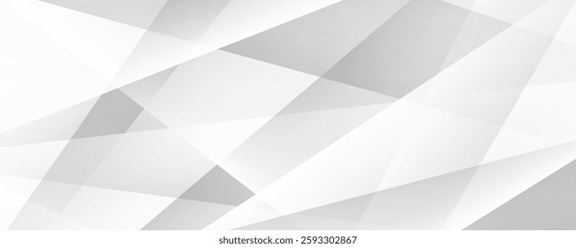3D white geometric abstract background overlap layer on bright space with polygon effect decoration. Modern graphic design element cutout style concept for web banner, flyer, card, or brochure cover