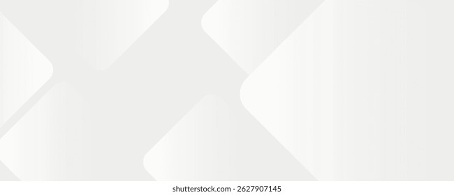 3D white geometric abstract background overlap layer on bright space with rounded rhomb effect decoration