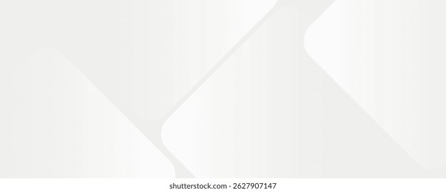 3D white geometric abstract background overlap layer on bright space with rounded rhomb effect decoration