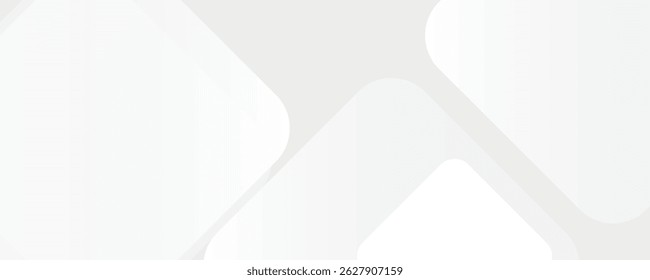 3D white geometric abstract background overlap layer on bright space with rounded rhomb effect decoration