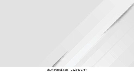 3D white geometric abstract background overlap layer on bright space with rounded rhomb effect  modern