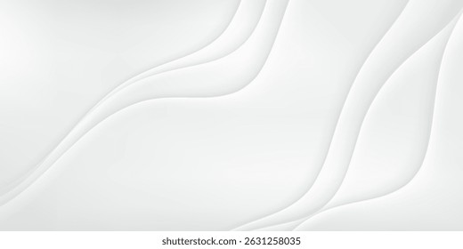 El fondo abstracto geométrico blanco 3D se superpone en el espacio brillante con la decoración de las ondas. Concepto moderno minimalista del estilo del recorte del elemento del Diseño gráfico para el Anuncio, el volante, la tarjeta, o la cubierta del folleto
