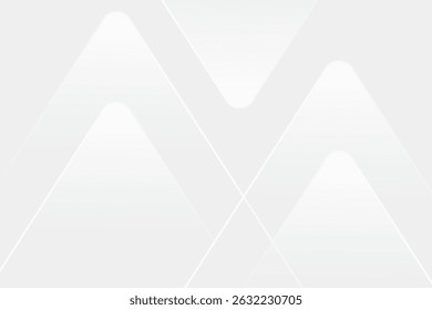 3D white geometric abstract background overlap layer on bright space with rounded triangles effect decoration. Graphic design element modern style concept for banner, or brochure