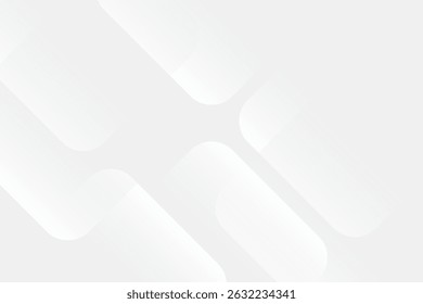 3D white geometric abstract background overlap layer on bright space with rounded rhomb effect decoration