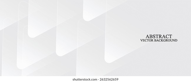 3D white geometric abstract background overlap layer on bright space with rounded triangles effect decoration. Graphic design element modern style concept for banner, flyer, card, cover, or brochure