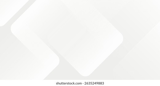 3D white geometric abstract background overlap layer on bright space with rounded rhomb effect decoration