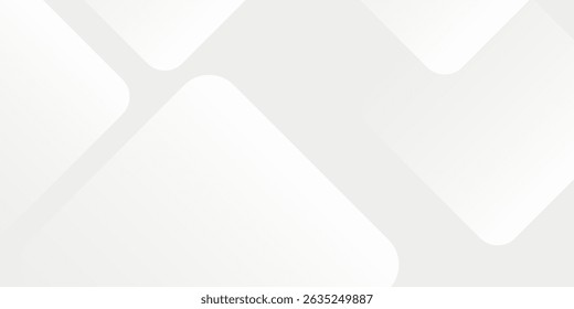 3D white geometric abstract background overlap layer on bright space with rounded rhomb effect decoration