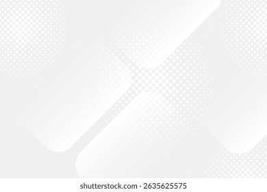 3D white geometric abstract background overlap layer on bright space with rounded rhomb effect decoration