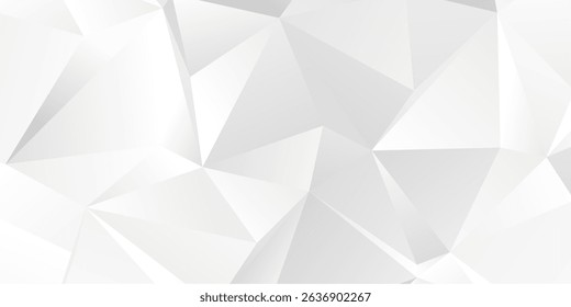 3D white geometric abstract background overlap layer on bright space with cutout decoration. Minimalist graphic design element modern polygon style concept for banner, flyer, card, cover, or brochure 