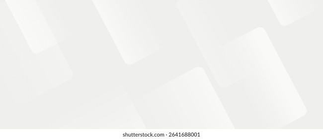 3D white geometric abstract background overlap layer on bright space with rounded rhomb effect decoration vector