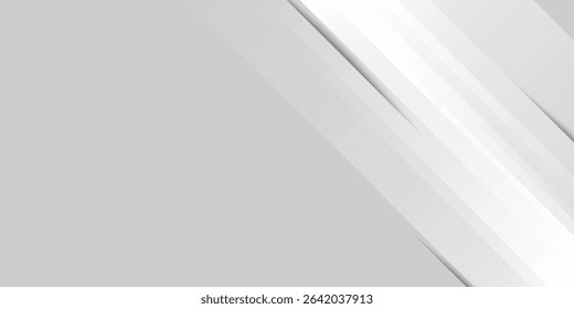 3D white geometric abstract background overlap layer on bright space with rounded rhomb effect  modern white
