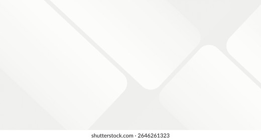 3D white geometric abstract background overlap layer on bright space with rounded rhomb effect decoration