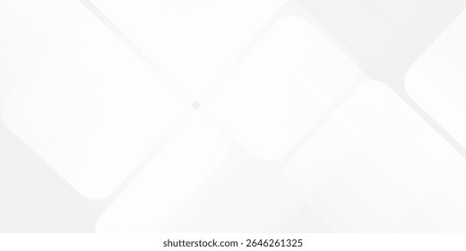 3D white geometric abstract background overlap layer on bright space with rounded rhomb effect decoration