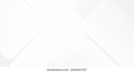 3D white geometric abstract background overlap layer on bright space with rounded rhomb effect decoration