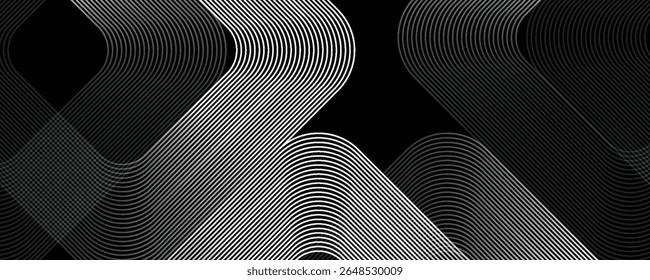 3D white geometric abstract background overlap layer on bright space with rounded rhomb effect decoration