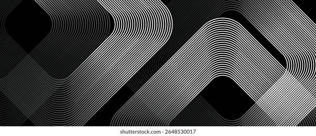 3D white geometric abstract background overlap layer on bright space with rounded rhomb effect decoration